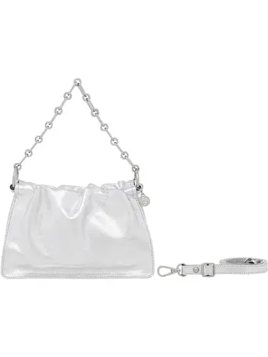 Bolsa Tiracolo Couro Prata Pequena 77005.25