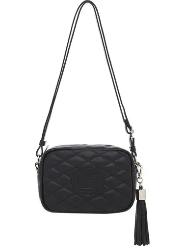 Bolsa Transversal Couro Preto Pequena 77012.25