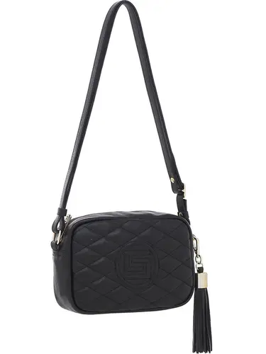 Bolsa Transversal Couro Preto Pequena 77012.25