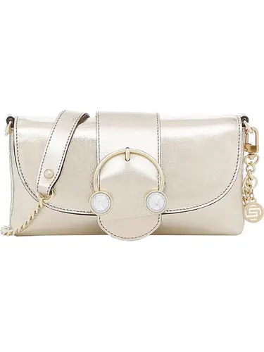 Bolsa Tiracolo Couro Prata Pequena 77032.25