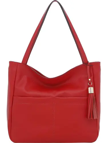 Bolsa Tote Couro Vermelho Grande 77045.25