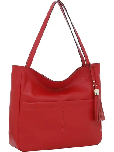 Bolsa Tote Couro Vermelho Grande 77045.25