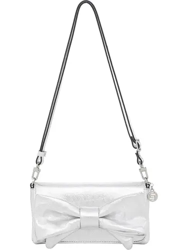 Bolsa Transversal Couro Prata Pequena 77034.25
