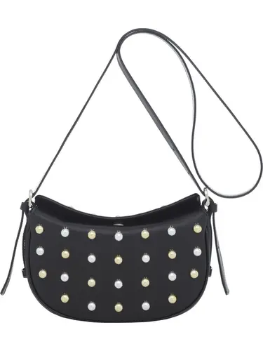 Bolsa  Transversal Couro Preto Media 78020.25