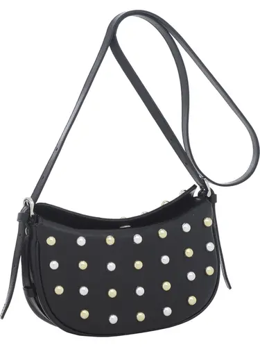Bolsa  Transversal Couro Preto Media 78020.25