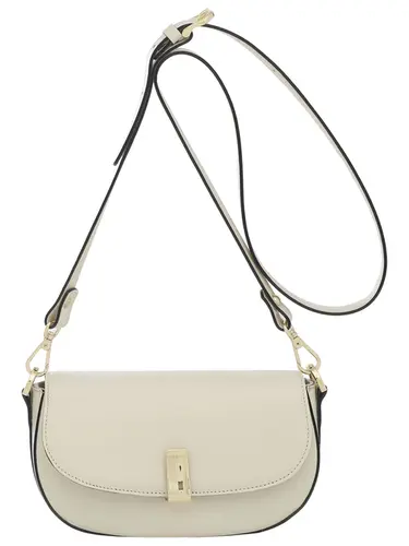 Bolsa Tiracolo Couro Marfim Media 78003.25