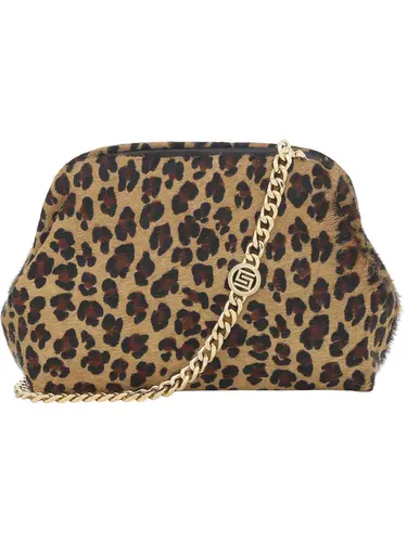 Bolsa Tiracolo  Couro Pelo Leopardo Pequena 78002.25