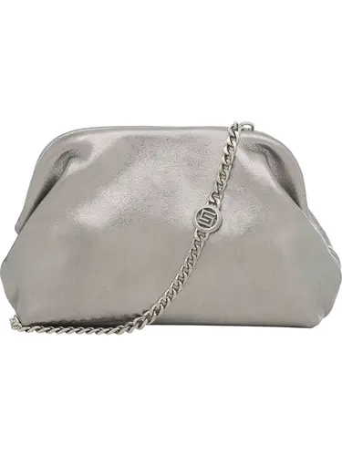 Bolsa Tiracolo Couro Metalizado Inox Pequena 78002.25