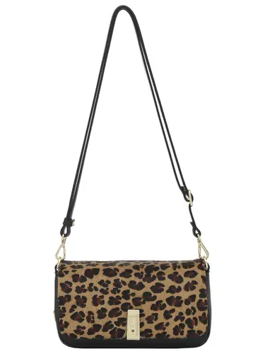 Bolsa Tiracolo  Couro Pelo Leopardo Media 78005.25