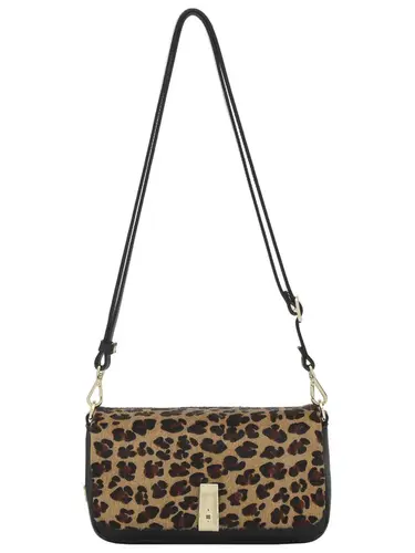 Bolsa Tiracolo  Couro Pelo Leopardo Media 78005.25