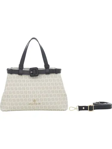 Bolsa Transversal Milano Creme/Preto Media 87005.25