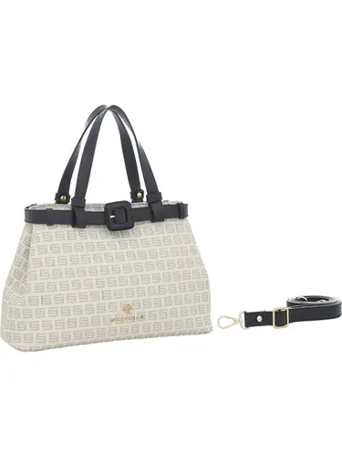 Bolsa Transversal Milano Creme/Preto Media 87005.25