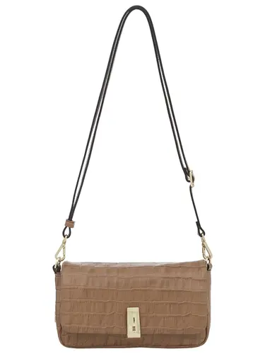 Bolsa Tiracolo Couro  Croco Caramelo Media 78005.25