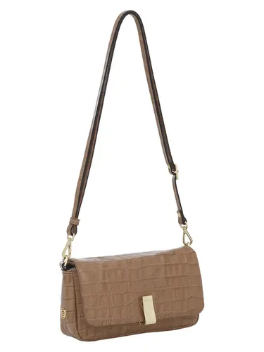 Bolsa Tiracolo Couro  Croco Caramelo Media 78005.25