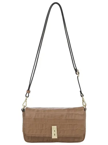 Bolsa Tiracolo Couro  Croco Caramelo Media 78005.25