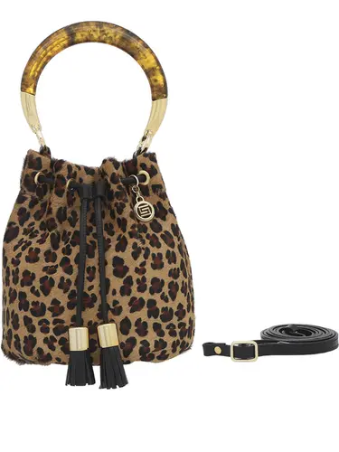 Bolsa de Mao Couro Pelo Leopardo Pequena  78027.25