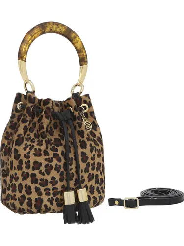 Bolsa de Mao Couro Pelo Leopardo Pequena  78027.25