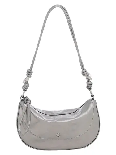 Bolsa Tiracolo Couro Metalizado Inox Media 78016.25
