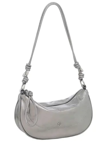 Bolsa Tiracolo Couro Metalizado Inox Media 78016.25