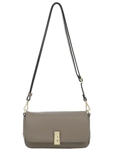 Bolsa Tiracolo Couro  Taupe Pequena 78005.25