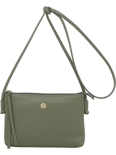 Bolsa Transversal Couro Oliva Pequena 78245.25