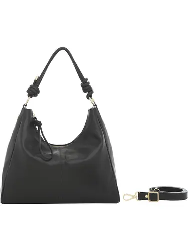 Bolsa Tiracolo Couro Preto Grande 78018.25