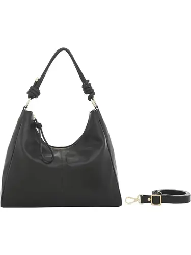 Bolsa Tiracolo Couro Preto Grande 78018.25