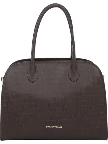 Bolsa Mão Smartbag  Couro Croco Chocolate  Media 78010.25