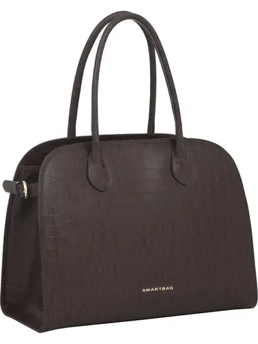 Bolsa Mão Smartbag  Couro Croco Chocolate  Media 78010.25