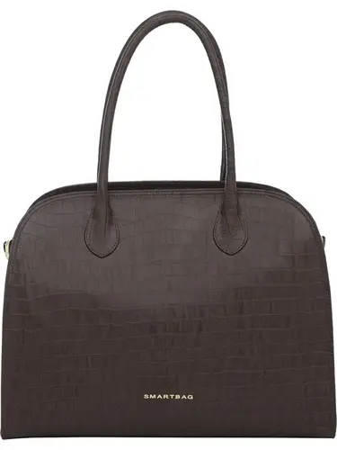 Bolsa Mão Smartbag  Couro Croco Chocolate  Media 78010.25