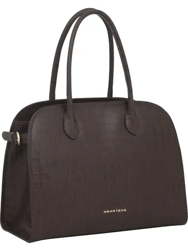Bolsa Mão Smartbag  Couro Croco Chocolate  Media 78010.25