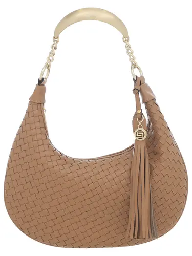 Bolsa de Mão Couro Tresse Caramelo Médio 78015.25
