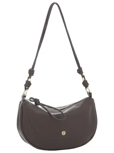 Bolsa Tiracolo Couro Chocolate Media 78016.25