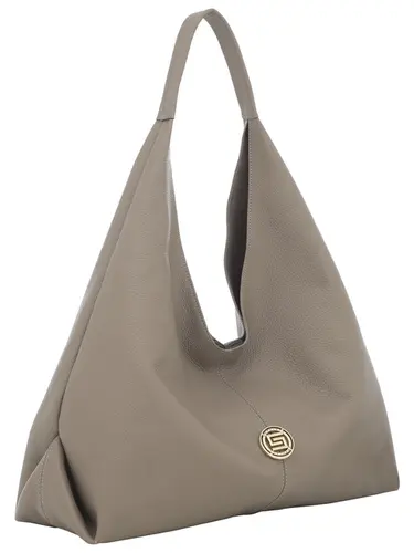 Bolsa Hobo Couro Taupe Grande 78028.25