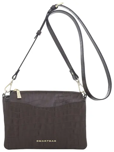 Bolsa Transversal Couro Croco Chocolate Pequena 78022.25