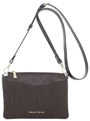 Bolsa Transversal Couro Croco Chocolate Pequena 78022.25