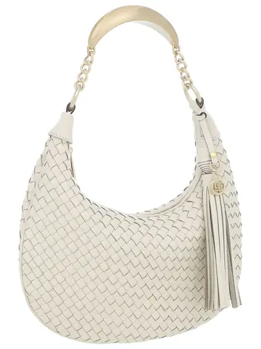Bolsa de Mão Couro Tresse Marfim Médio 78015.25
