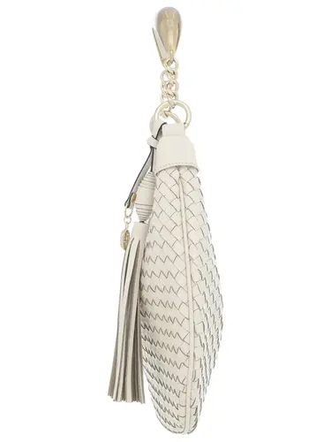 Bolsa de Mão Couro Tresse Marfim Médio 78015.25