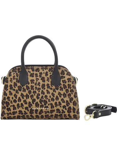 Bolsa de Mão Smartbag  Couro Pelo Leopardo Media 78009.25