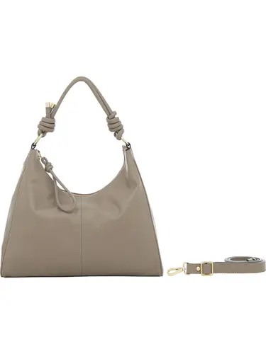 Bolsa Tiracolo Couro Taupe Grande 78018.25