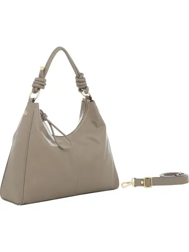 Bolsa Tiracolo Couro Taupe Grande 78018.25