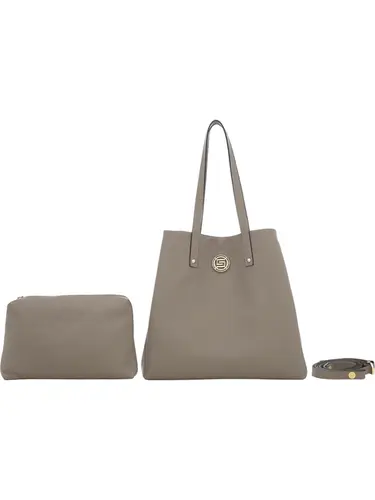 Bolsa Tiracolo Couro Taupe Grande 78029.25