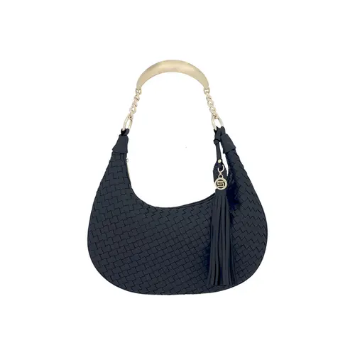 Bolsa de Mão Couro Tresse Preto Médio 78015.25