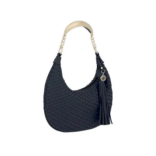 Bolsa de Mão Couro Tresse Preto Médio 78015.25