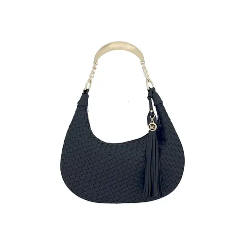 Bolsa de Mão Couro Tresse Preto Médio 78015.25