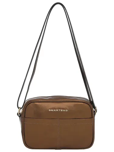Bolsa Transversal Couro Metalizado Bronze Media 78037.25