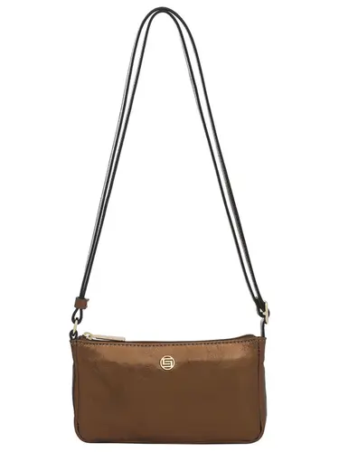 Bolsa Transversal Couro Metalizado Bronze Pequena 78053.25