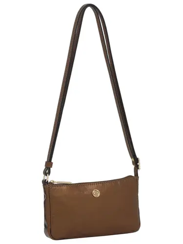 Bolsa Transversal Couro Metalizado Bronze Pequena 78053.25
