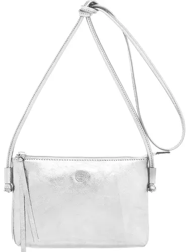 Bolsa Transversal Couro Metalizado Prata Pequena 78245.25