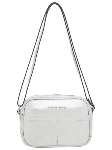 Bolsa Transversal Couro Metalizado Prata Media 78037.25